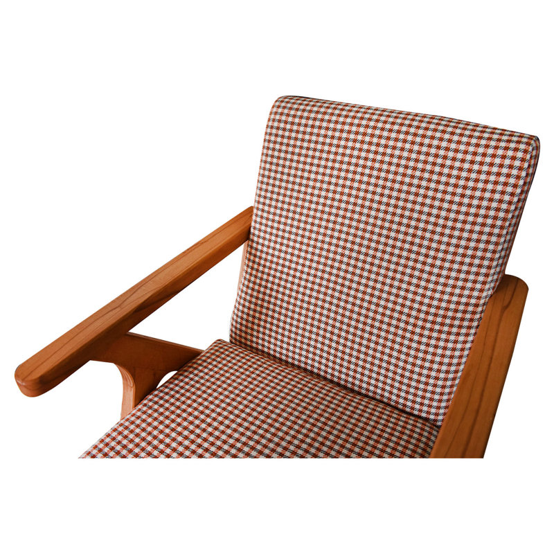Chaise rembourrée à dossier brun / orange