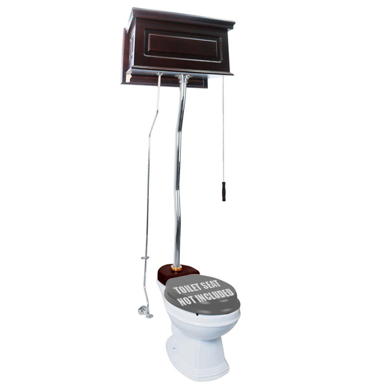 The Renovators Supply Inc. 1.6 Gallons GPF Elongated Kit, Dark Oak/White/Chrome