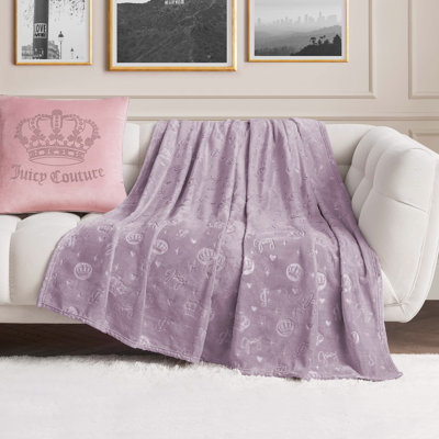 Juicy Couture 60" x 70" Embossed Plush Throw Blankets