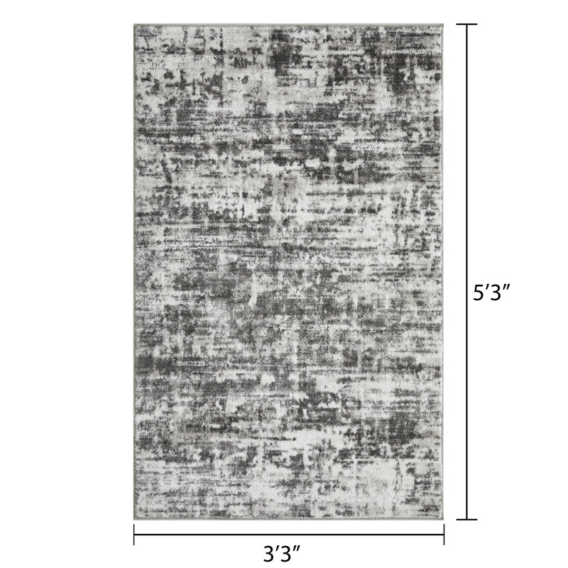 Siante Abstract Indoor Rug, Rectangle 3'3" x 5'3"