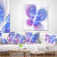 Coussin lombaire floral décoratif numérique brillant