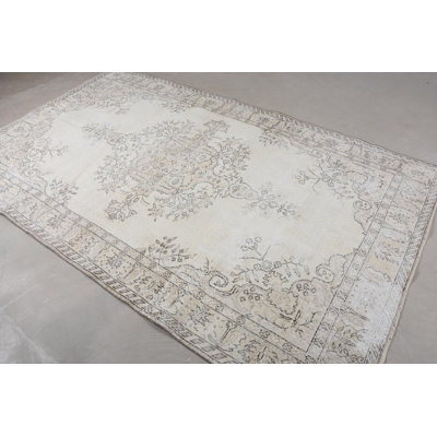 Vintage Wool Patchwork Rug, 66.5x109.4 Inch Beige Rug