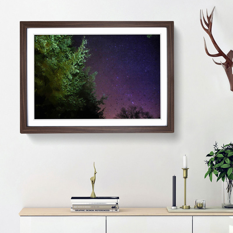 Starry Sky in Abstract - Framed Print, 27cm H x 36cm W x 2cm D, Walnut Framed
