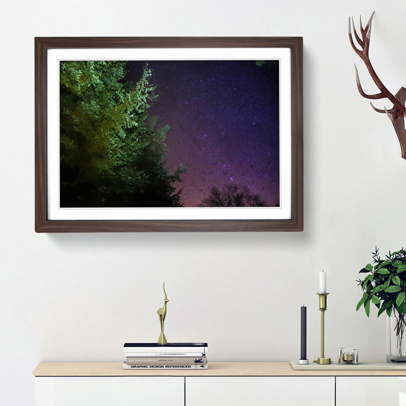 Starry Sky in Abstract - Framed Print, 62cm H x 87cm W x 2cm D, Walnut Framed