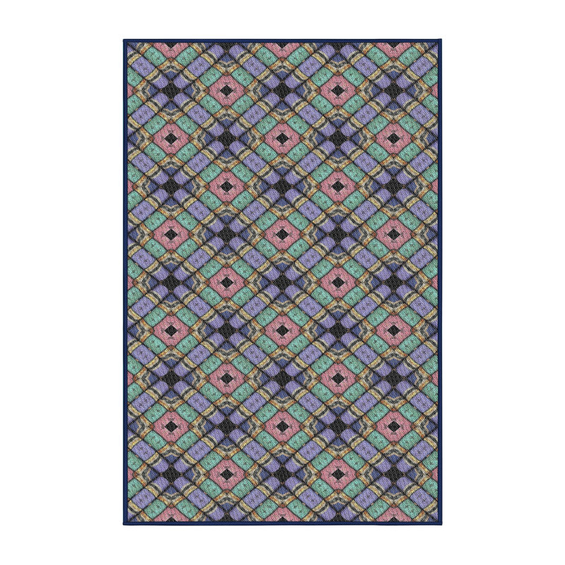 Tapis mauve / vert Power Loom, Rectangle 2 pi x 4 pi