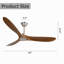 Ventilateur de plafond extérieur 60 pouces sans lumière 3 pales ABS avec commande intelligente APP