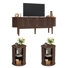 3-Piece Living Room Table Set Including 1 TV Stand And 2 Round End Table