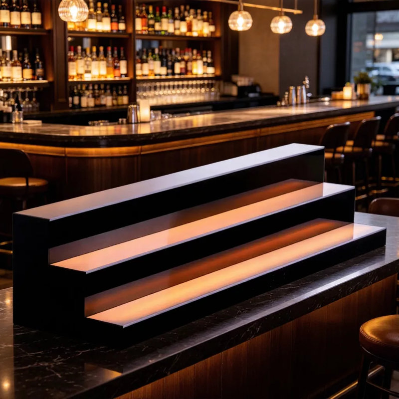 Tablette de bar à vin avec éclairage à DEL et contrôle des applications