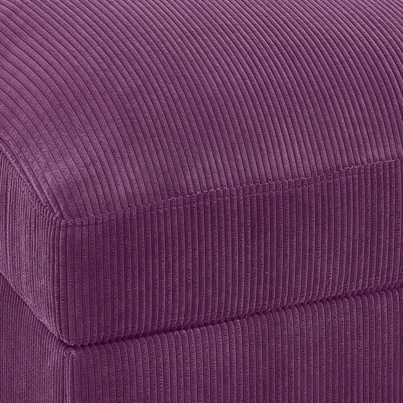 Repose-pieds rembourré en velours côtelé, Purple