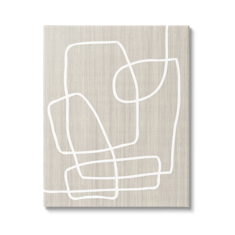 Design contemporain à lignes blanches minimalistes par Alpenglow, Toile tendue, L 30 po x H 40 po