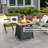 Fire Pit Table, 28-Inch Square 40,000 BTU Auto-Ignition Propane Gas Firepit With Waterproof Cover-1259203667