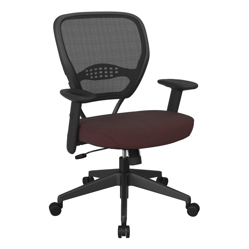 Chaise de travail ergonomique en filet SPACE, Icône - bourgogne