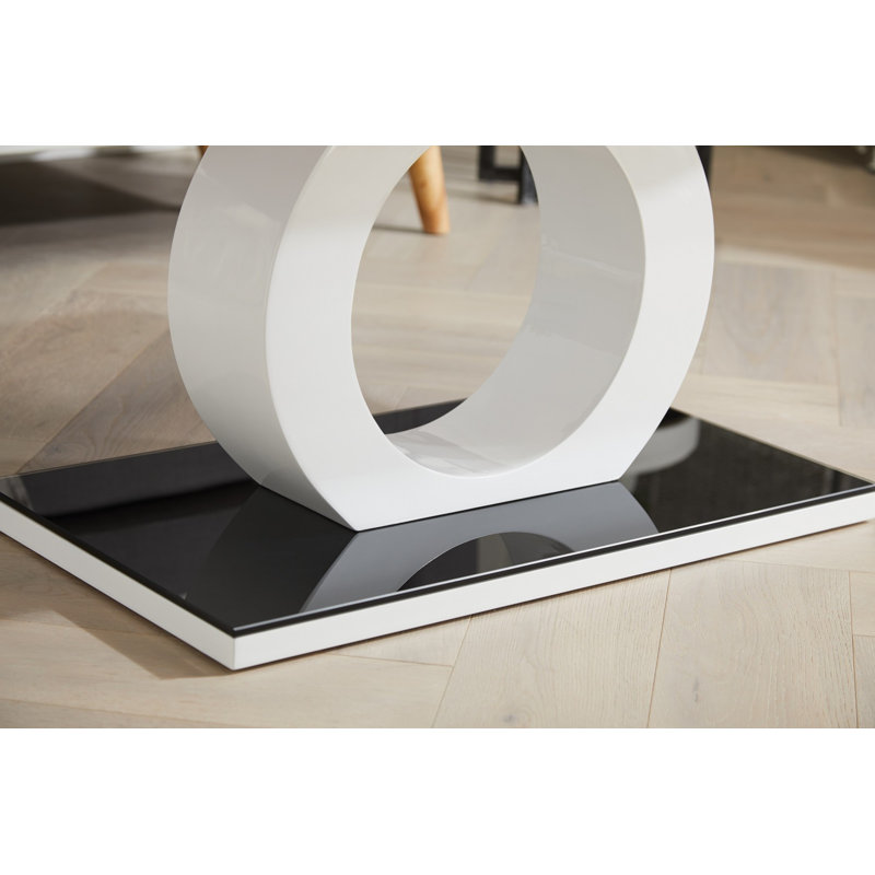 Scottsmoor Modern Halo High Gloss Statement Luxury Coffee Table, Black