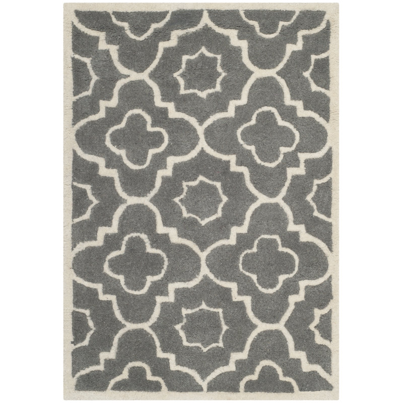 Lyme Regis Geometric Wool Hand Woven Area Rug, Rectangle 61 x 91 cm