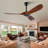 52" Ceiling Fan With Remote Control No Lights,Modern Reversible DC Motor Indoor Outdoor 3 Blades Ceiling Fans For Patio Bedroom Living Room(Black+Dark Walnut-1299539440