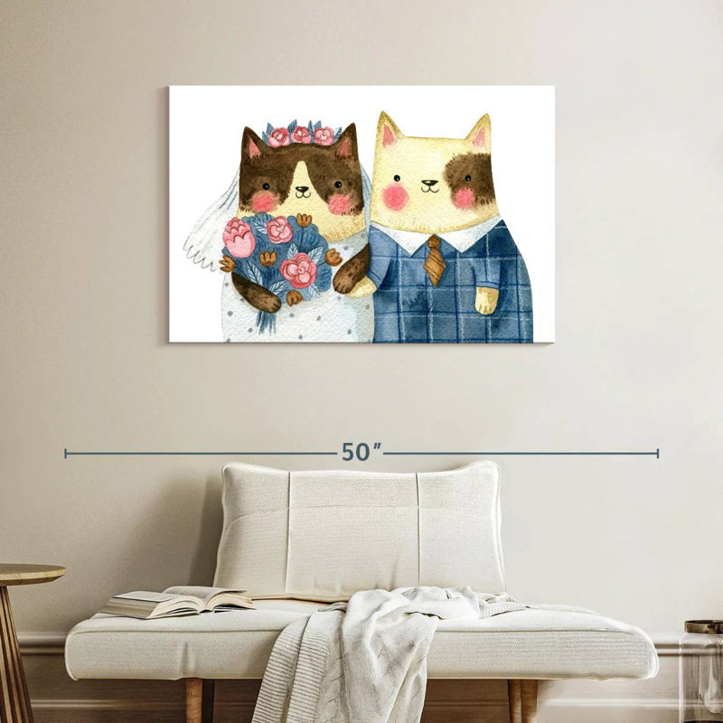Mariage de chat Brampt, H 26 po x l 39 po