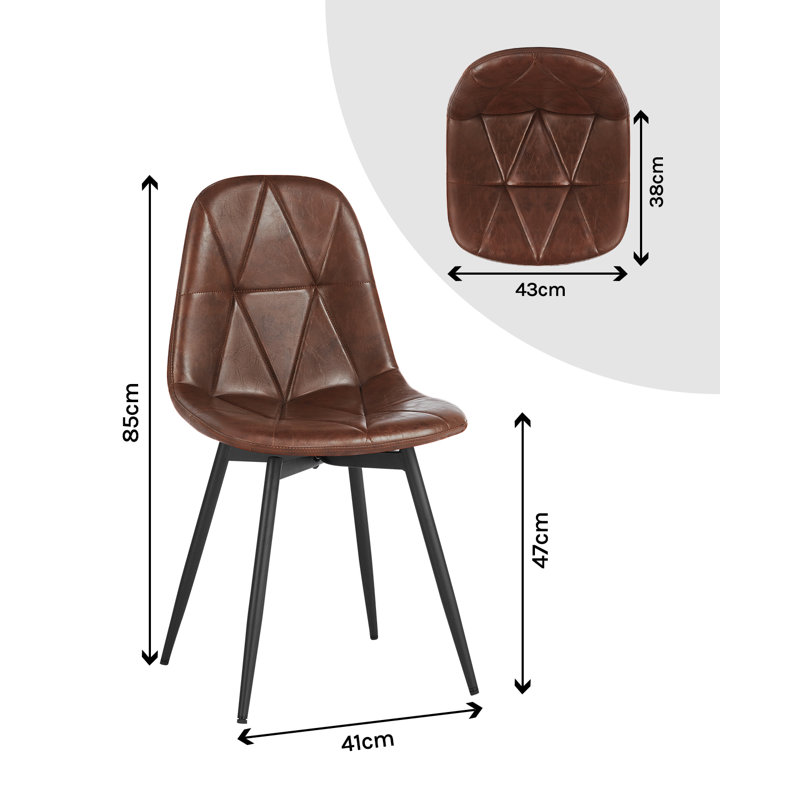 47cm H Upholstered Side Chair in Brown