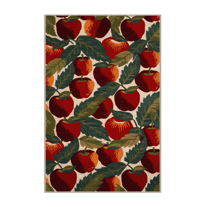 Washable Malay Apple Fruits Area Rug, Rectangle 7' x 9'