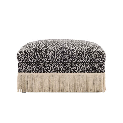 Leopard Print Chenille Ottoman - Soft, Elegant, And Versatile For Modern Living Spaces