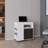 San Diego 54" Wide Two Drawer Expandable Desk  with Seven Shelves and Casters White - Dark Walnut