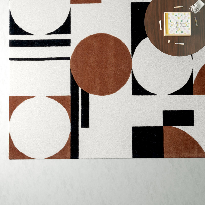 Antoni Handmade Wool Ivory/Black/Brown Rug, Rectangle 10' x 14'
