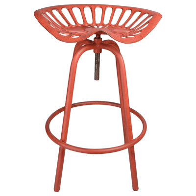 Edith Swivel Adjustable Height Counter Stool with Metal Frame