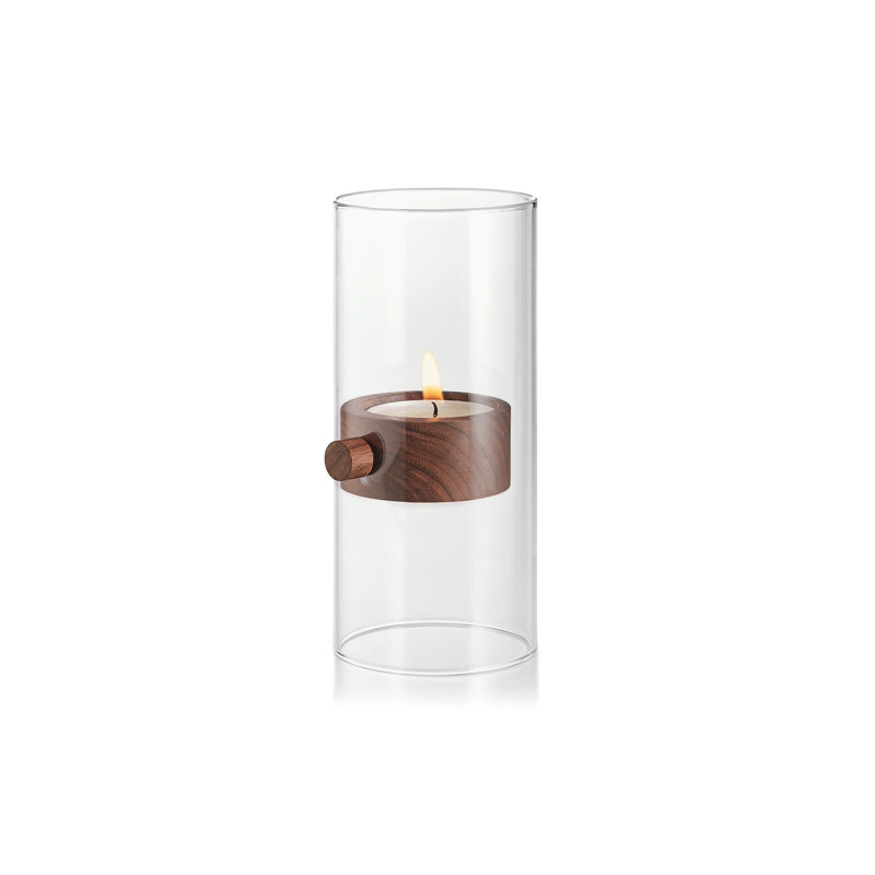 Glass Tabletop Tealight Holder, 20cm H x 9cm W x 9cm D