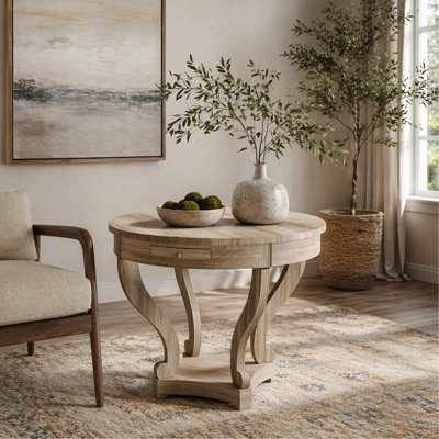 Pieds courbés de style campagnard de petite taille, table de bout, table de bout, table d'appoint, table basse pour coin-repas, cuisine, salle à manger ou salon, grain de bois naturel vieilli