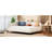 Full L-Shaped Daybed In Finish Beige Linen With Solid Wood Legs Warmth And-212494074