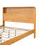 Cadre de lit Queen Size en contreplaqué de pin brun chaud avec tête et pied de lit doubles et rangements-538500224
