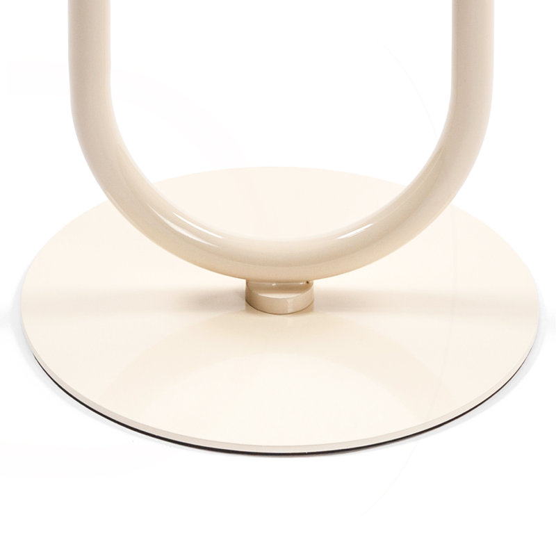 Lantern-Shaped Metal End Table, Cream White, 24" H x 17.7" L x 17.7" W