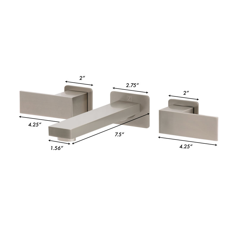 Wall Mounted Bathroom Faucet with Drain Assembly, Brushed Nickel