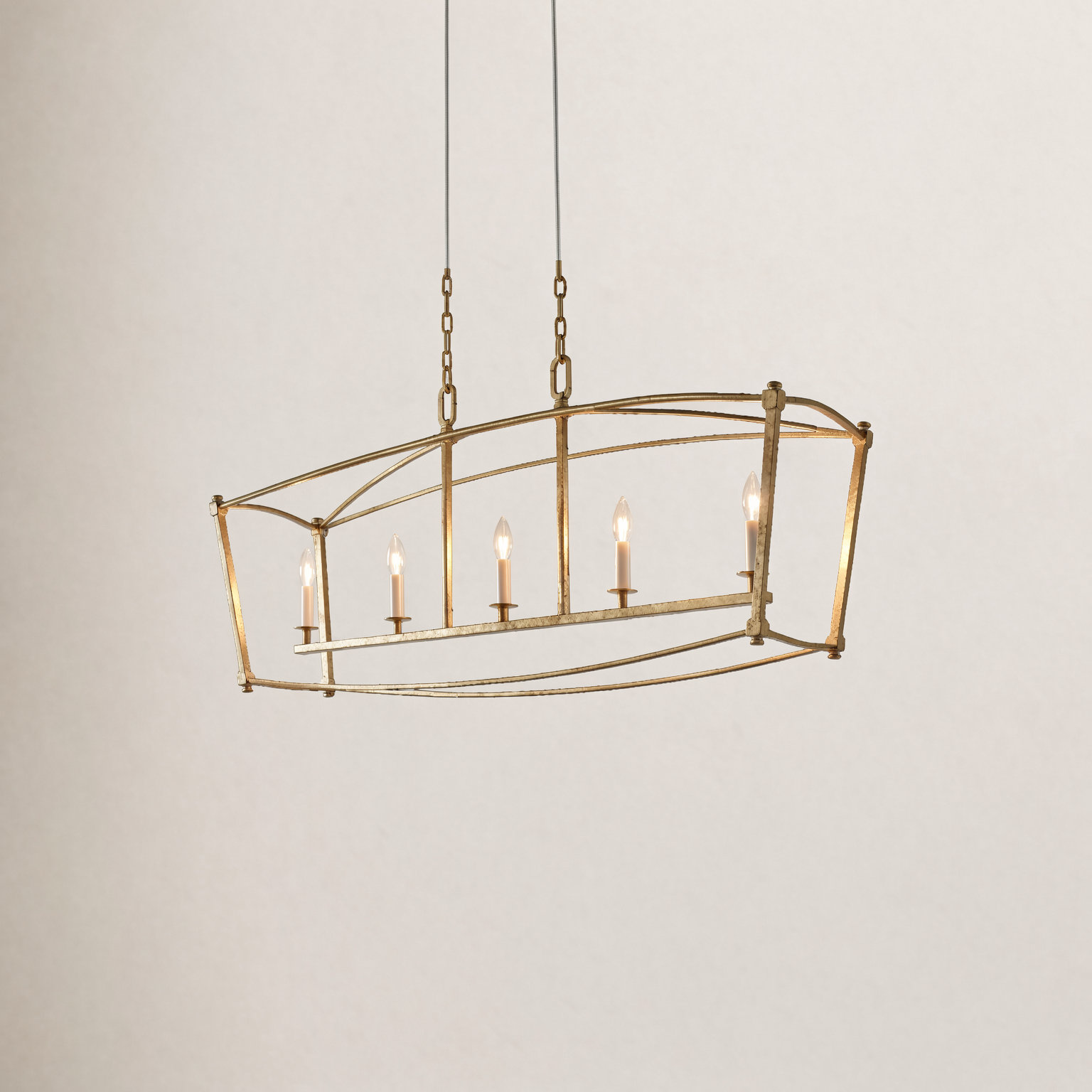 Olive Dimmable 5-Light Pendant, Antique Gild