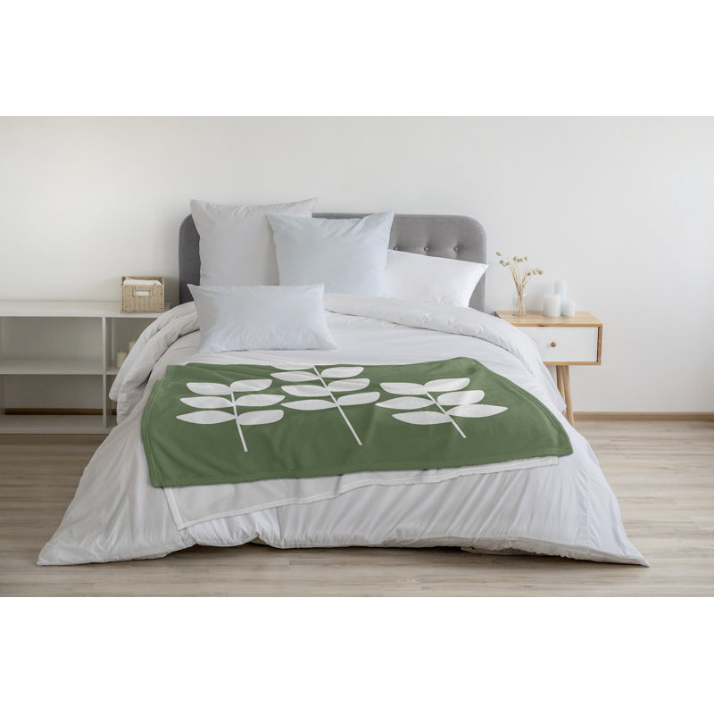 Jeté en molleton, L 60 po x L 80 po, Vert pâle, 1.95