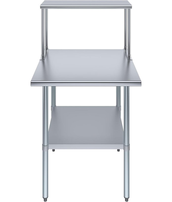 Express KitchQuip 36" W x 18" D Stainless Steel Work Table with 12" Overshelf and Undershelf, NSF Certified, 36" W x 18" D