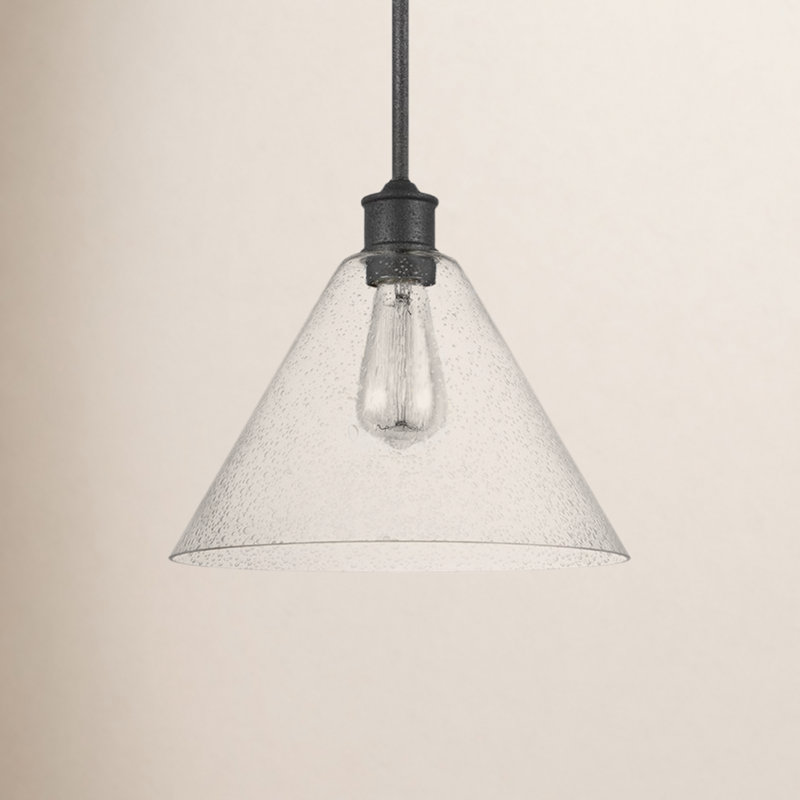 Luminaire suspendu conique 1 lumière Agnew, Noir minuit