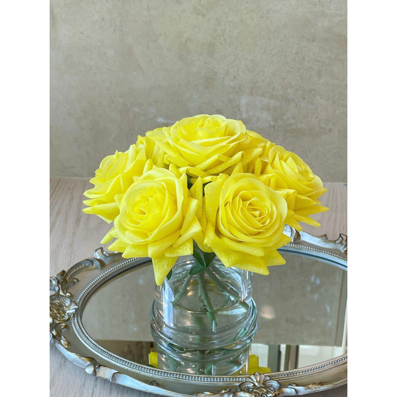 Ann Hydrangea Arrangement in Vase, Yellow