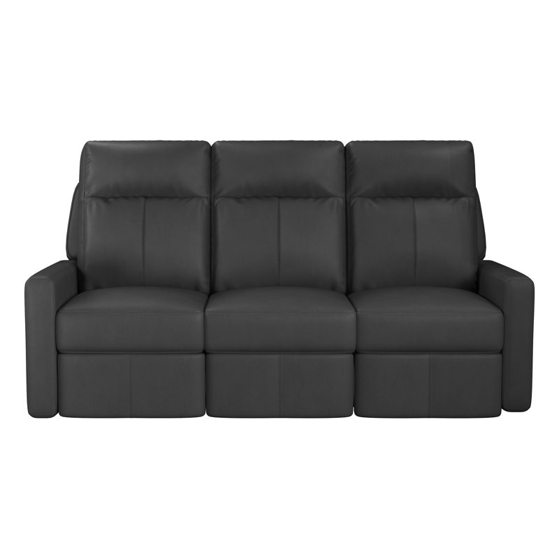 Rame Upholstered 76 " Top Grain Leather Sofa Reclining, Chestnut Genuine Leather