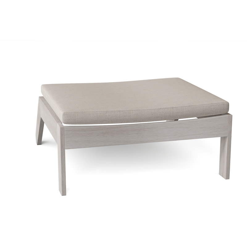 Repose-pieds Ashland en teck Adirondack - Huître, Pas de soudure, Lin Dove Sunbrella®, Huître teck