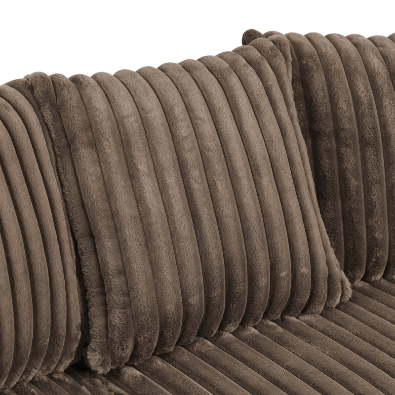 Dalmerlington Modular Sectional, Dark Brown Faux Fur