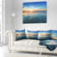 Oreiller imprimé bleu bord de mer avec coucher de soleil - mer et rivage-29339450
