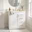 Meuble-lavabo autoportant 24 po en MDF + fer avec plateau à 3 tiroirs et portes à fermeture douce blanc intégré-130918319-130918322