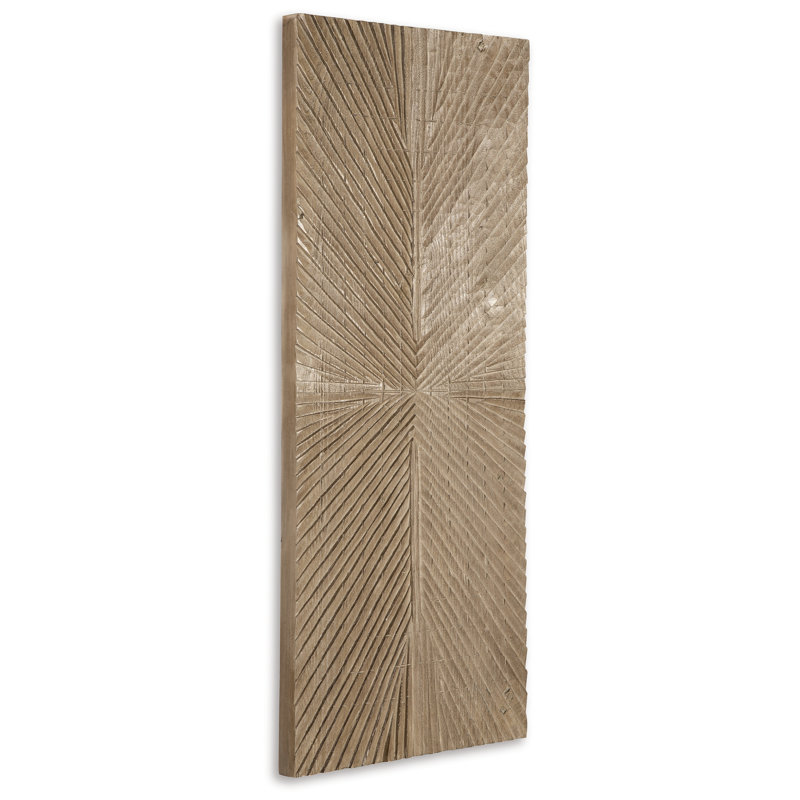 Lenora Distressed Brown Wood Sunburst Wall Decor