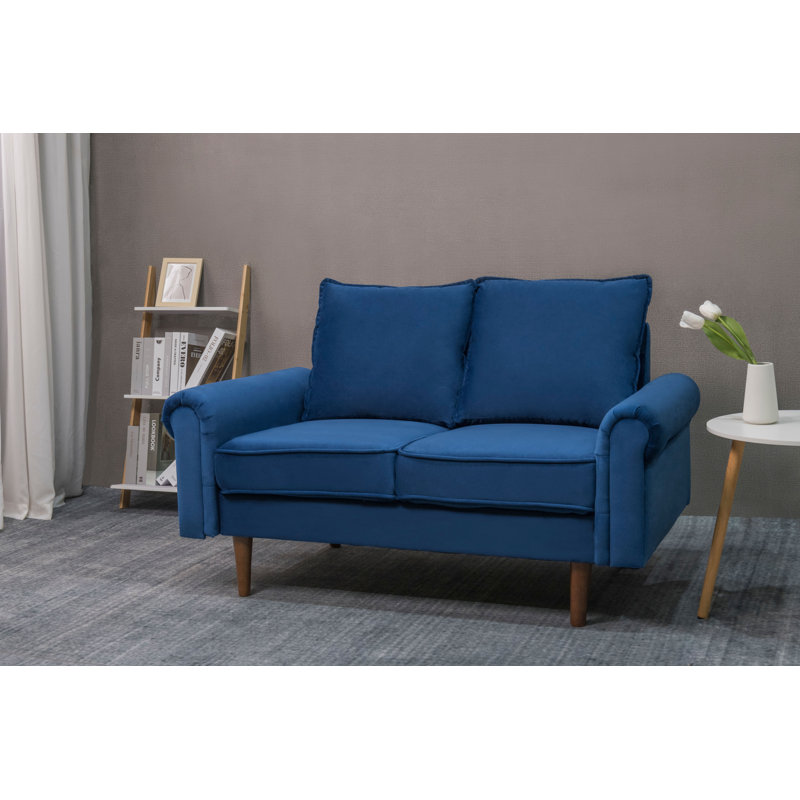 Jahzari 56'' Upholstered Sofa, Blue Velvet