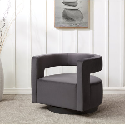 Keegan Upholstered Swivel Barrel Chair