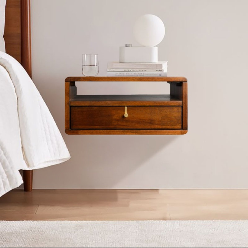 Lundeen 48cm W Solid Wood Bedside Table