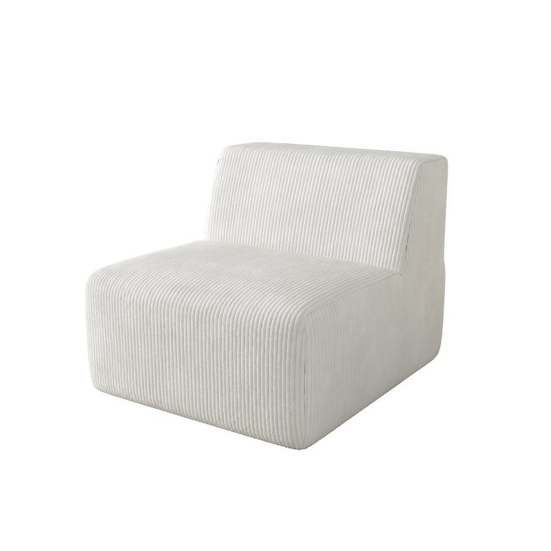 Berlare 87.9Cm Wide Armless Chair, Beige