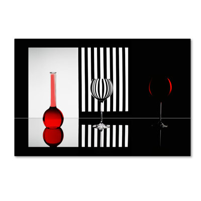 Art mural sur toile tendue - "Just Red" Doris Reindl pour décoration de salon, de chambre à coucher ou de bureau - 16 x 24