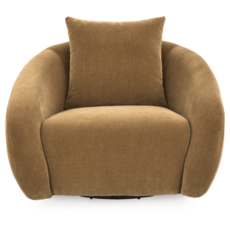 Chaise d'appoint pivotante Yahya, Brown Polyester
