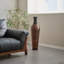 Vase de sol en rotin en PVC tressé à la main de 99 cm de hauteur, noir et gris, style bohème champêtre